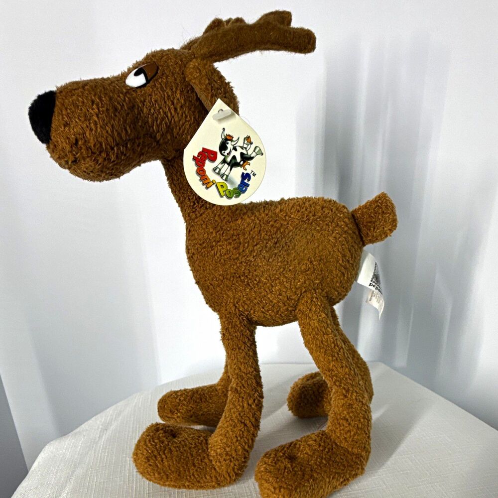 Vintage Peponi Posers "Marvin" Reindeer Plush - 10" Posable plush, holiday